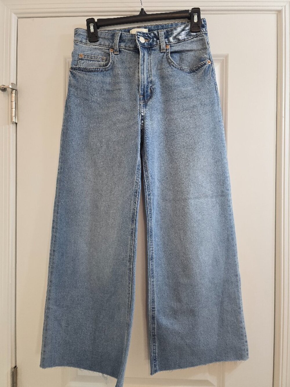 H&M Wide High Ankle Jeans - Light Denim Blue